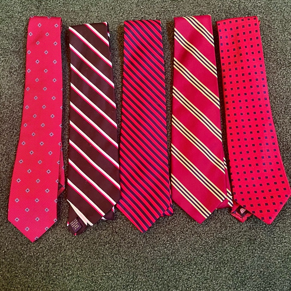 Vibrant Red, Navy, and Black Ties